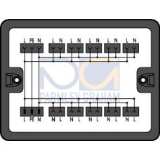 Distribution box, Single-phase current (230 V), 1 input, black