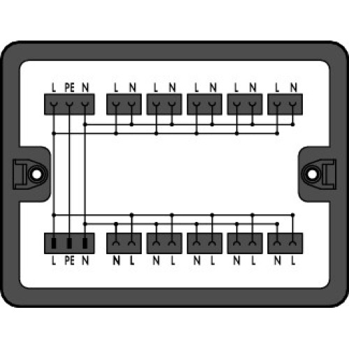 Distribution box, Single-phase current (230 V), 1 input, black