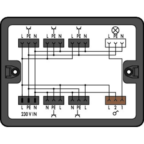 Distribution box, Single-pole switch circuit, 1 input, black
