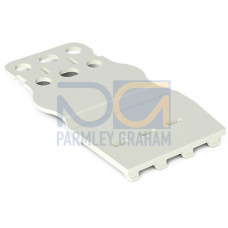 Strain relief plate, for female and male connectors, 40.6 mm wide, light gray