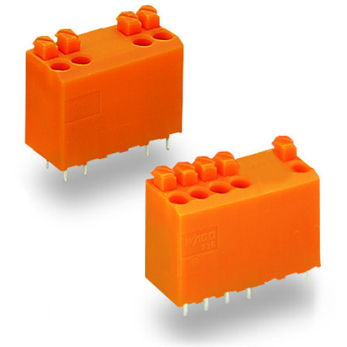 PCB terminal block, push-button, 1.5 mm&sup2;, orange