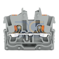 2-conductor miniature through terminal block, with push-button, 1 mm&sup2;, gray