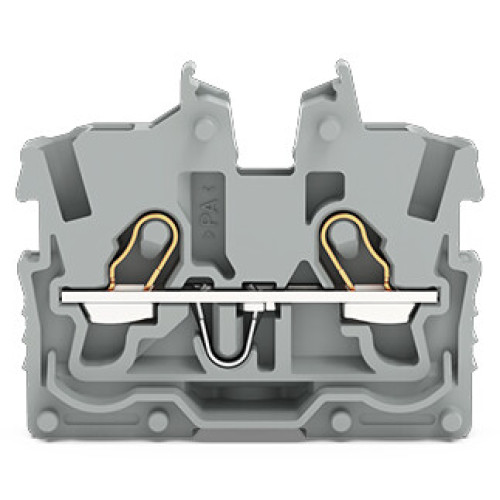 2-conductor miniature through terminal block, with operating slots, 1 mm&sup2;, gray