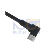 Cordset: Single Ended M8, 3-pin Right-Angle Female, 5 m (16.4 ft) 3x24 Black PVC Jacket, Nickel-Plated Brass Coupling Nut