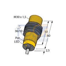 Capacitive Sensor, Operating voltage 20250 VAC, Rated switching distance