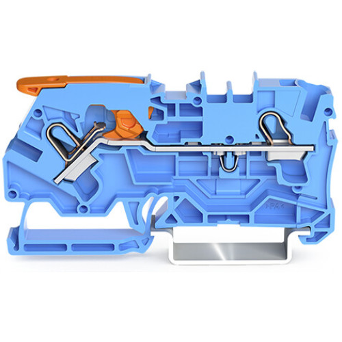 2-conductor through terminal block, with lever and Push-in CAGE CLAMP&reg;, 4 mm&sup2;, blue