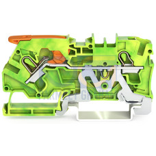 2-conductor ground terminal block, with lever and Push-in CAGE CLAMP&reg;, 4 mm&sup2;, green-yellow