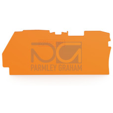 End and intermediate plate, 1 mm thick, orange