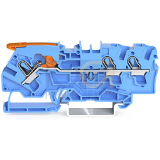 3-conductor through terminal block, with lever and Push-in CAGE CLAMP&reg;, 4 mm&sup2;, blue