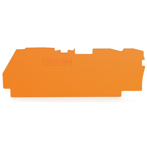 End and intermediate plate, 1 mm thick, for 3-conductor terminal blocks, orange