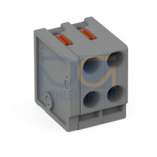 2-conductor female connector, push-button, PUSH WIRE&reg;, gray