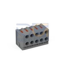 2-conductor female connector, push-button, PUSH WIRE&reg;, gray