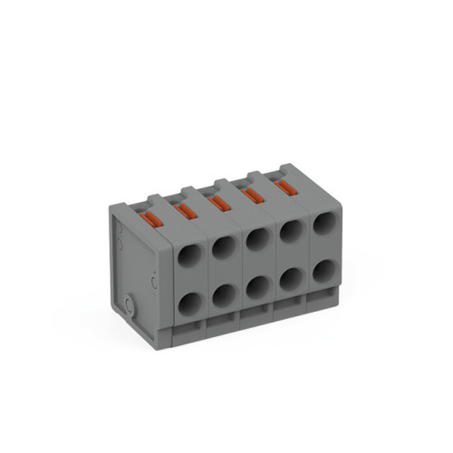 2-conductor female connector, push-button, PUSH WIRE&reg;, gray
