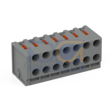 2-conductor female connector, push-button, PUSH WIRE&reg;, gray