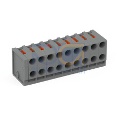 2-conductor female connector, push-button, PUSH WIRE&reg;, gray