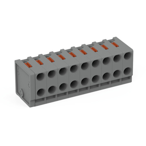 2-conductor female connector, push-button, PUSH WIRE&reg;, gray