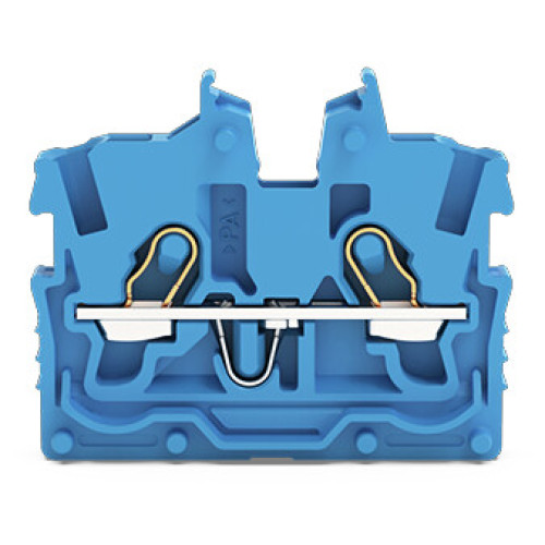 2-conductor miniature through terminal block, with operating slots, 1 mm&sup2;, blue
