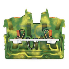 2-conductor miniature through terminal block, with push-button, 1 mm&sup2;, green-yellow