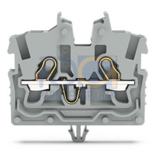 2-conductor miniature through terminal block, with operating slots, 1 mm&sup2;, gray