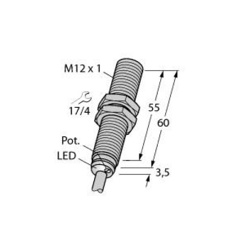 Capacitive Sensor, Rated switching distance 3 mm, Flush, Cable length