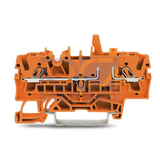 2-conductor disconnect/test terminal block, with mechanical interlock, with test option, orange