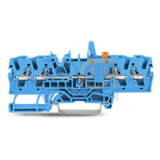 4-conductor disconnect/test terminal block, with mechanical interlock, with test option, blue