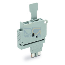 Fuse plug, with pull-tab, for 5 x 20 mm miniature metric fuse, gray