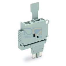 Fuse plug, with pull-tab, for 5 x 20 mm miniature metric fuse, gray