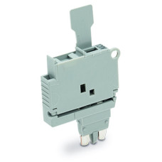 Fuse plug, with pull-tab, for 5 x 20 mm miniature metric fuse, gray