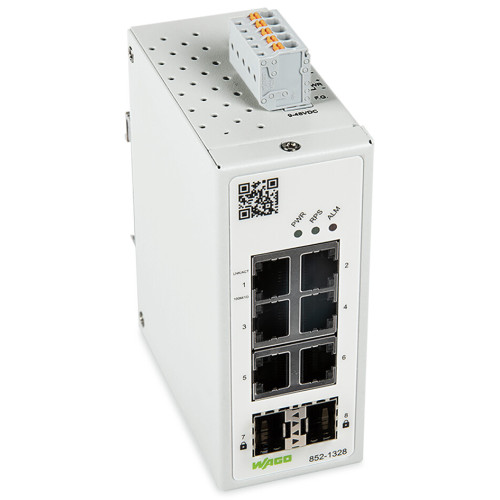 Industrial-Managed-Switch, 6-Port 1000BASE-T, 2-Slot 1000BASE-SX/LX