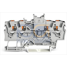 Double potential terminal block, with push-button, 1.5 mm&sup2;, gray
