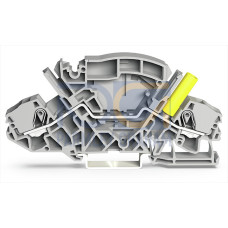 2-conductor through terminal block, 6 mm&sup2;, with touch-proof test socket, gray