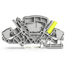2-conductor through terminal block, 6 mm&sup2;, with touch-proof test socket, gray
