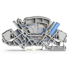 2-conductor through terminal block, 6 mm&sup2;, with touch-proof test socket, gray