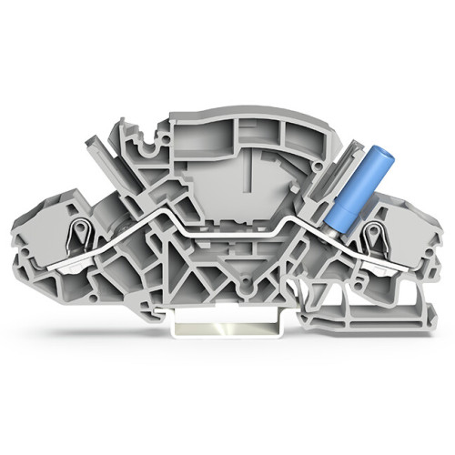 2-conductor through terminal block, 6 mm&sup2;, with touch-proof test socket, gray