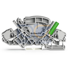 2-conductor through terminal block, 6 mm&sup2;, with touch-proof test socket, gray