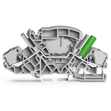 2-conductor through terminal block, 6 mm&sup2;, with touch-proof test socket, gray