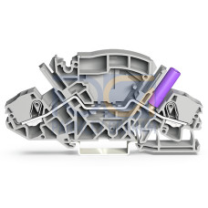 2-conductor through terminal block, 6 mm&sup2;, with touch-proof test socket, gray