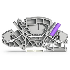 2-conductor through terminal block, 6 mm&sup2;, with touch-proof test socket, gray