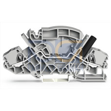 2-conductor through terminal block, 6 mm&sup2;, with touch-proof test socket, gray