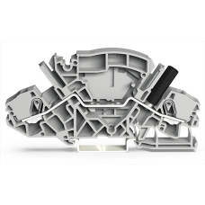 2-conductor through terminal block, 6 mm&sup2;, with touch-proof test socket, gray