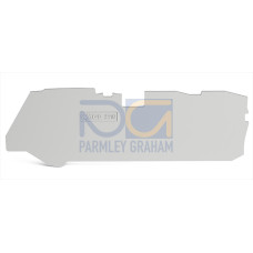 End and intermediate plate, 1 mm thick, for 3-conductor terminal blocks, gray