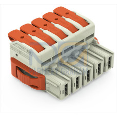 1-conductor female connector, lever, Push-in CAGE CLAMP&reg;, light gray