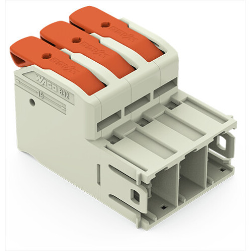 1-conductor male connector, lever, Push-in CAGE CLAMP&reg;, light gray