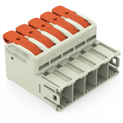 1-conductor male connector, lever, Push-in CAGE CLAMP&reg;, light gray