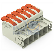 1-conductor male connector, lever, Push-in CAGE CLAMP&reg;, light gray