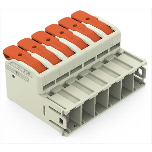 1-conductor male connector, lever, Push-in CAGE CLAMP&reg;, light gray