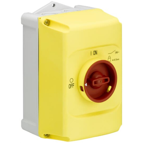 IB132-Y Enclosure, RD/YE, IP65 Emergency-STOP, 3 times lockable
