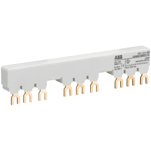 PS1-3-1-65 3-phase busbar for 3 MS116 / MS132 with 1 HK/SK, Ie=65A