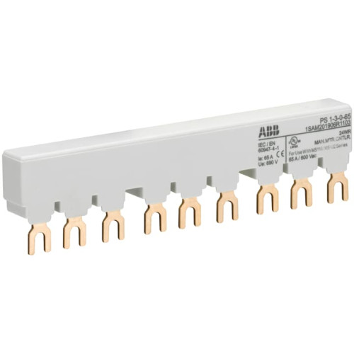 PS1-3-0-65 3-phase busbar for 3 MS116 / MS132, Ie=65A
